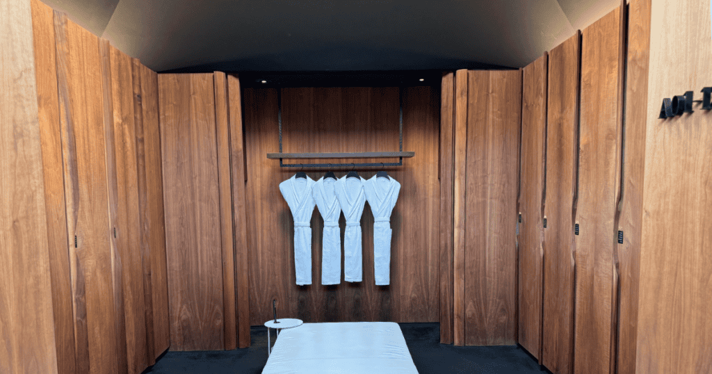 Luxury ladies' locker room and robes at South Cape.