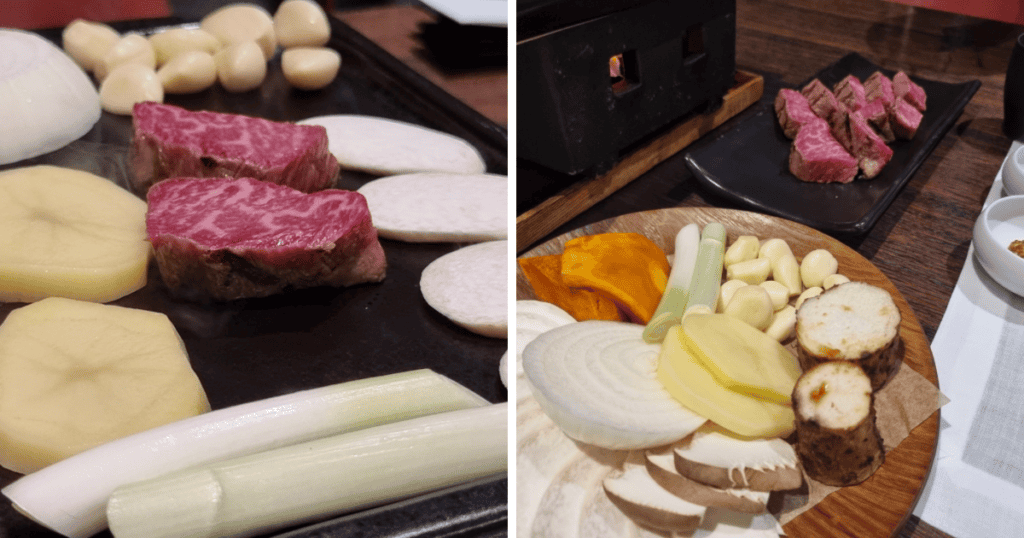 Dinner menu featuring local Namhae Hanwoo beef at South Cape.