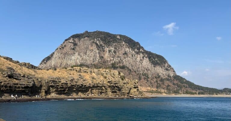 Breathtaking sandstone cliffs and ocean views at Yongmeori Coast, Jeju Island, South Korea.